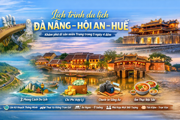 Lịch trình du lịch Đà Nẵng – Hội An – Huế chi tiết & tối ưu nhất 2026
