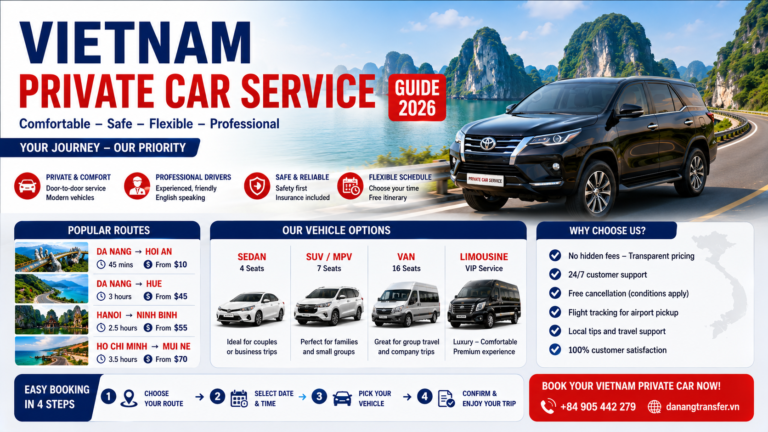 Vietnam Private Car Service Guide 2026 | Best Car Rental & Transfers